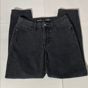 Old Navy High Rise O.G. Straight Leg Faded Black Denim Jeans sz 0 w/ defects